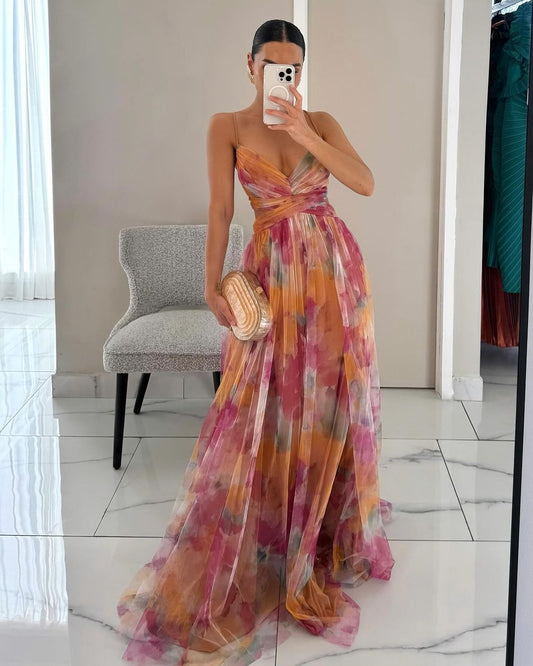 Sophie | Incantevole Maxi-abito con Stampa Floreale