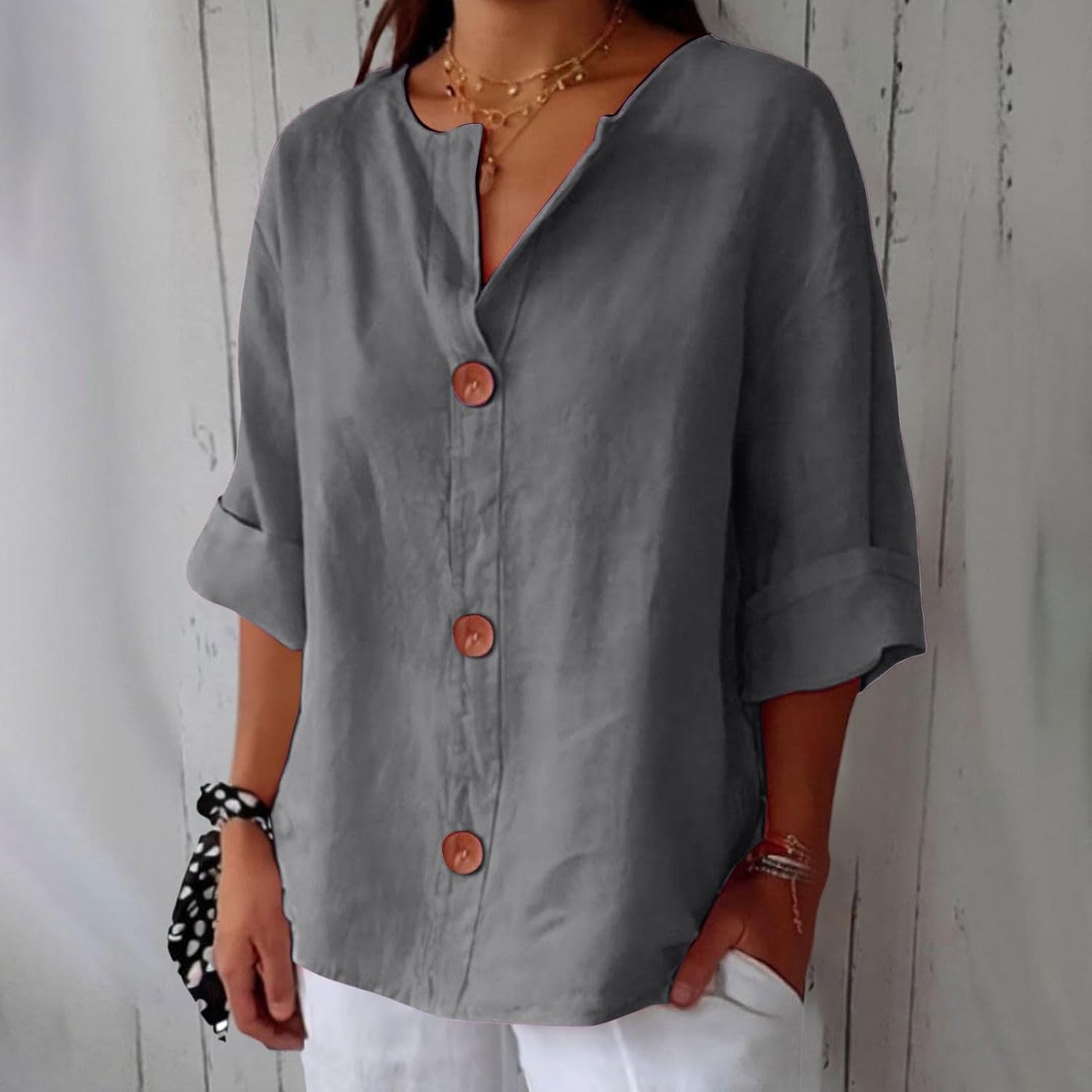 Lara™ | Blusa in Lino Casual