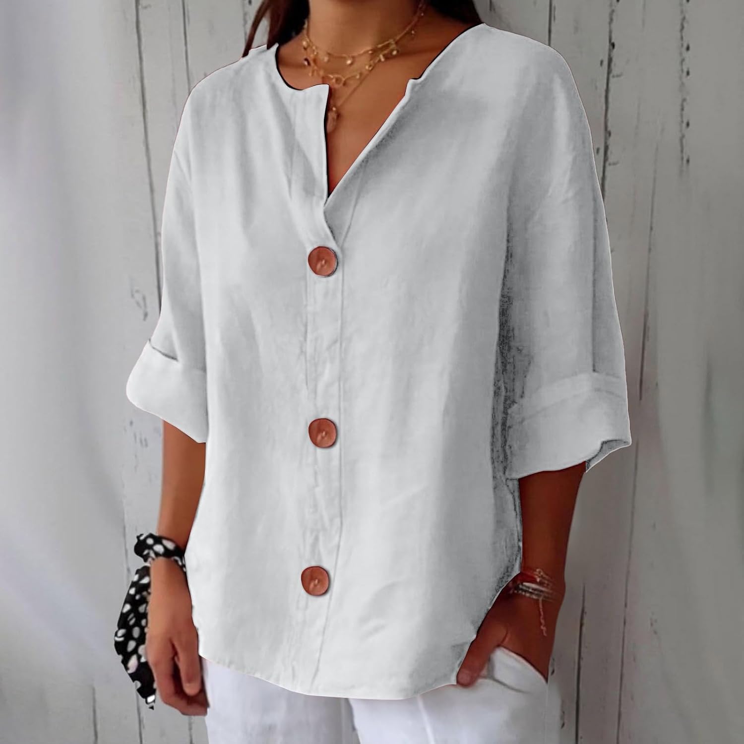Lara™ | Blusa in Lino Casual