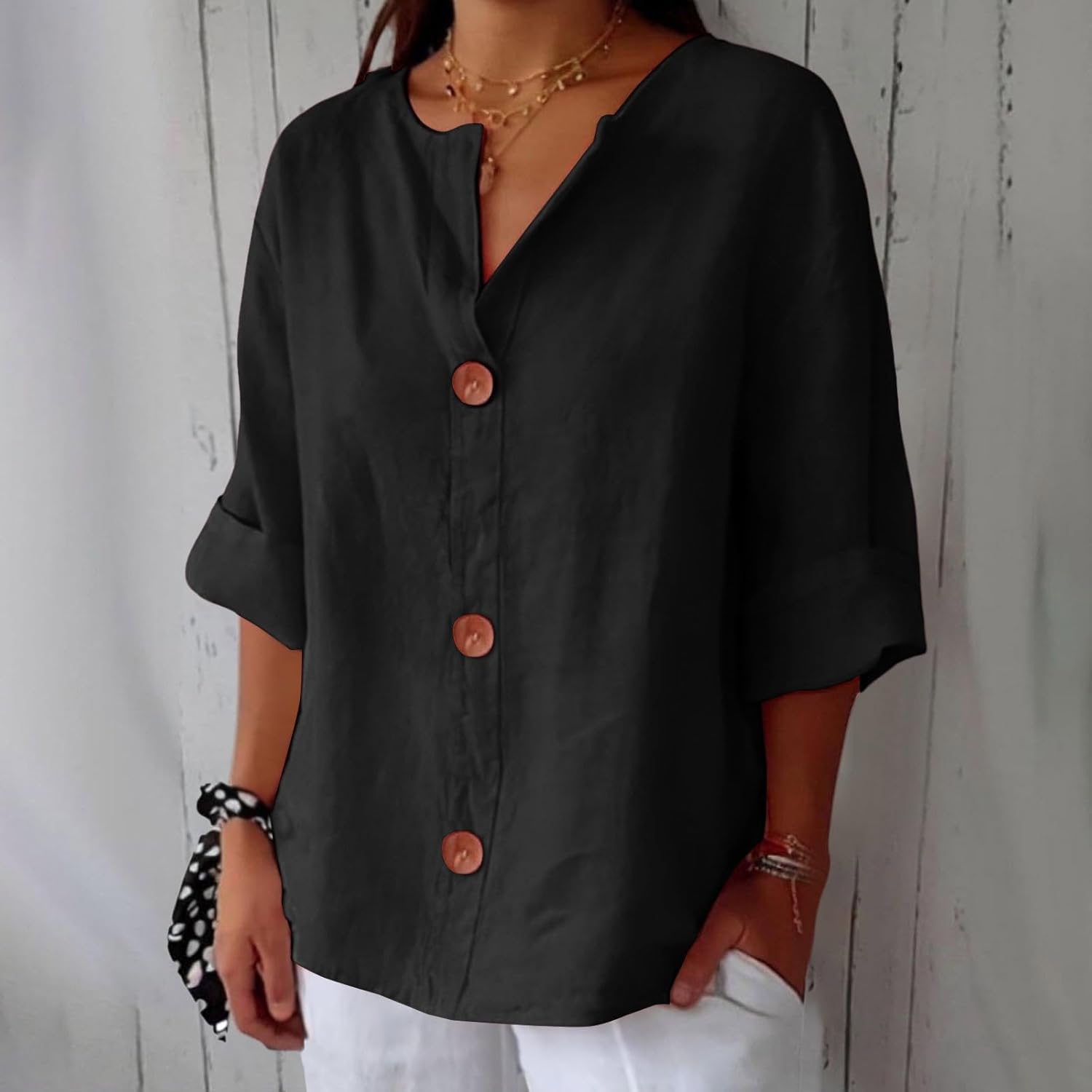 Lara™ | Blusa in Lino Casual