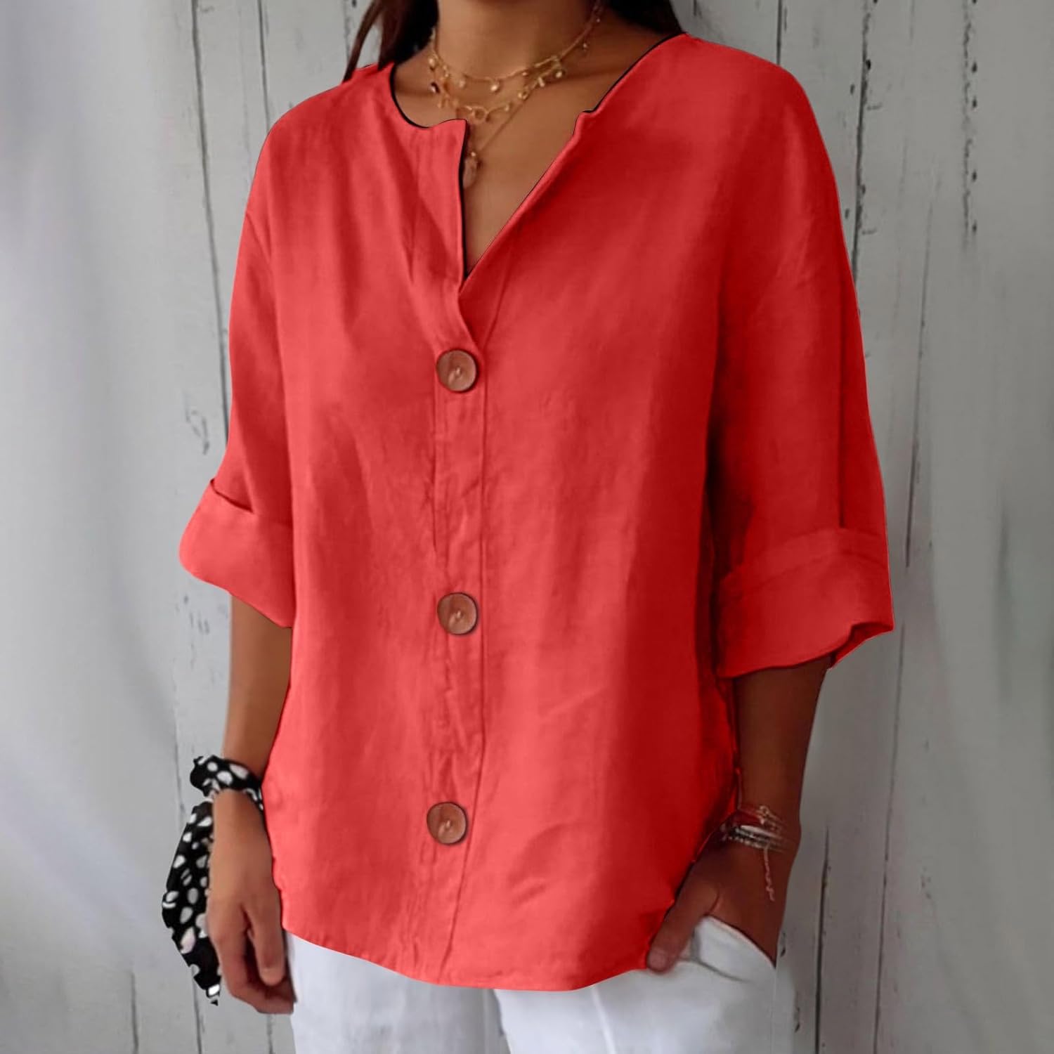 Lara™ | Blusa in Lino Casual