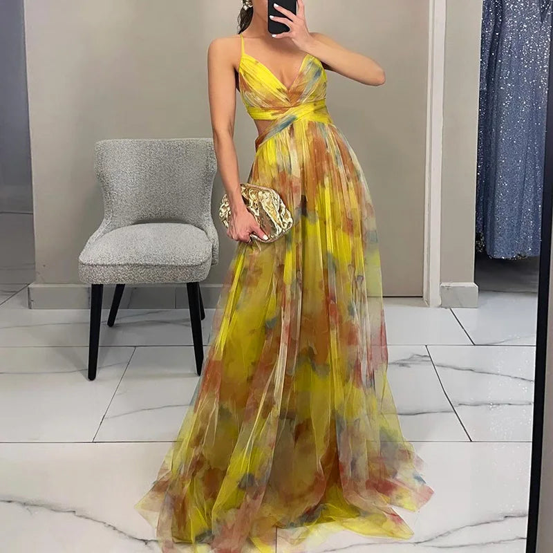 Sophie | Incantevole Maxi-abito con Stampa Floreale