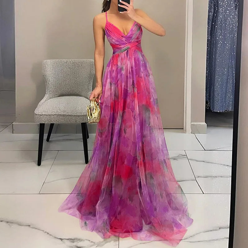 Sophie | Incantevole Maxi-abito con Stampa Floreale